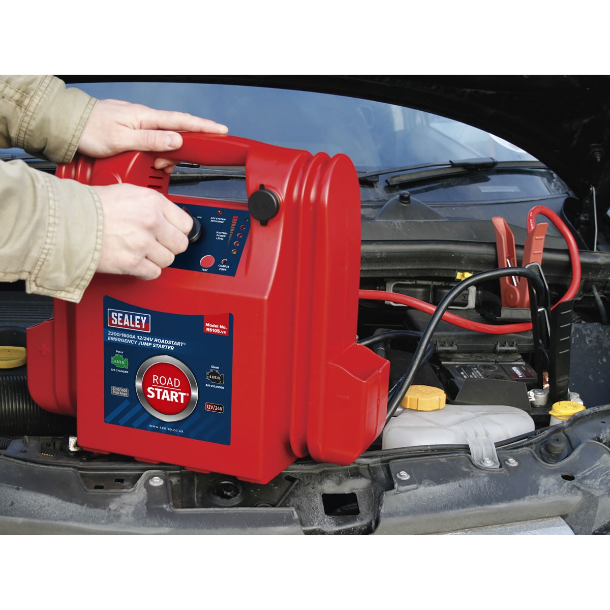 Sealey RS105 RoadStart® Emergency Jump Starter 12/24V 3200/1600 Peak Amps Sealey