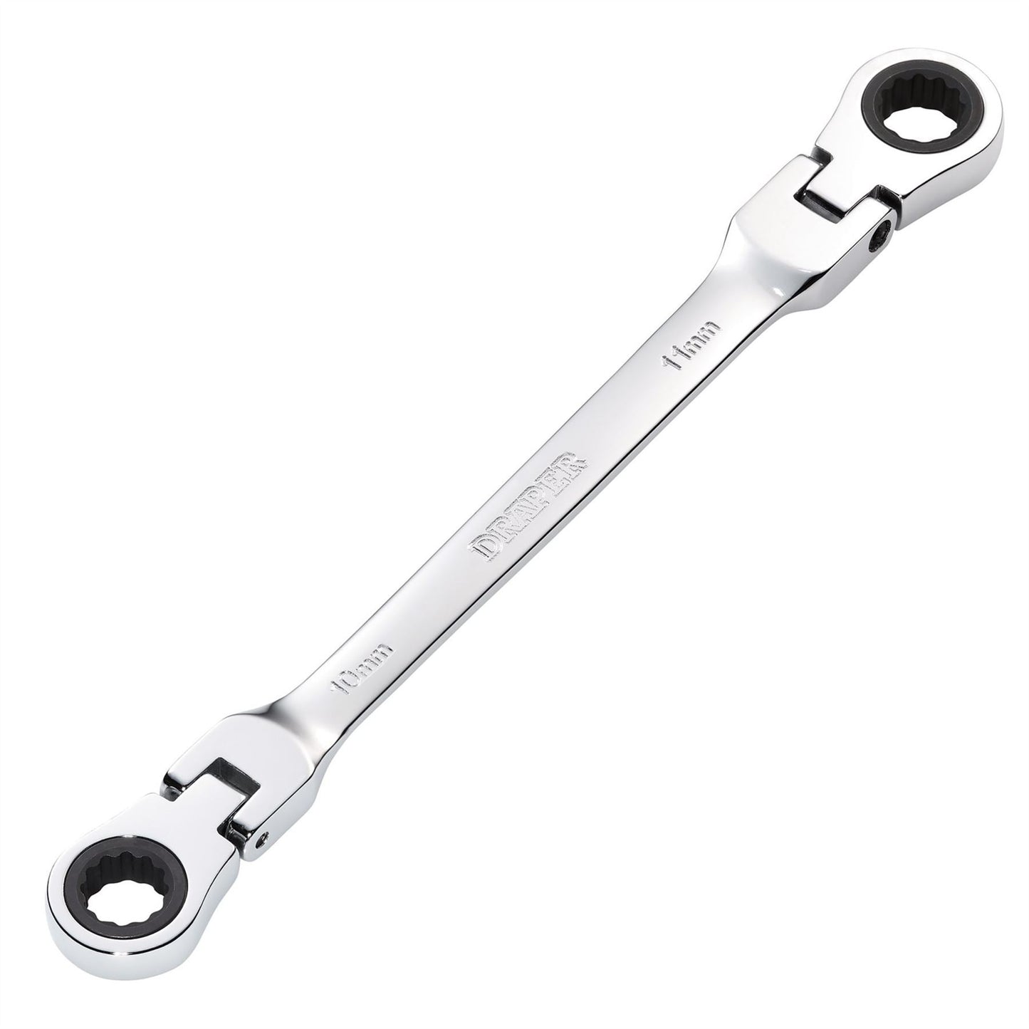 Draper 27745 HI-TORQ® Metric Flexible Head Double Ring Ratchet Spanner 10 x 11mm Draper