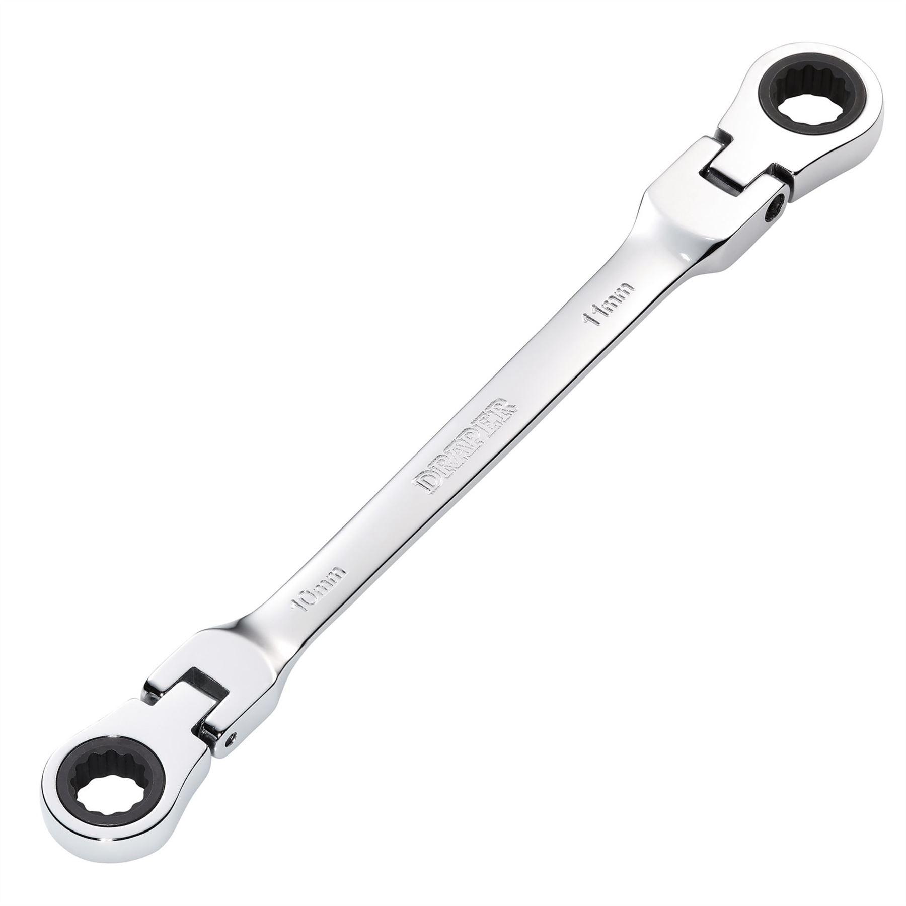 Draper 27745 HI-TORQ® Metric Flexible Head Double Ring Ratchet Spanner 10 x 11mm Draper