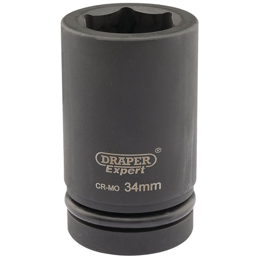 Draper 05148 Expert HI-TORQ® 6 Point Deep Impact Socket 1" Sq. Dr. 34mm Draper
