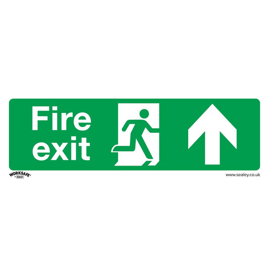 Sealey SS28V10 Safe Conditions Safety Sign - Fire Exit (Up) - Self-Adhesive Vinyl - Pack of 10 Sealey