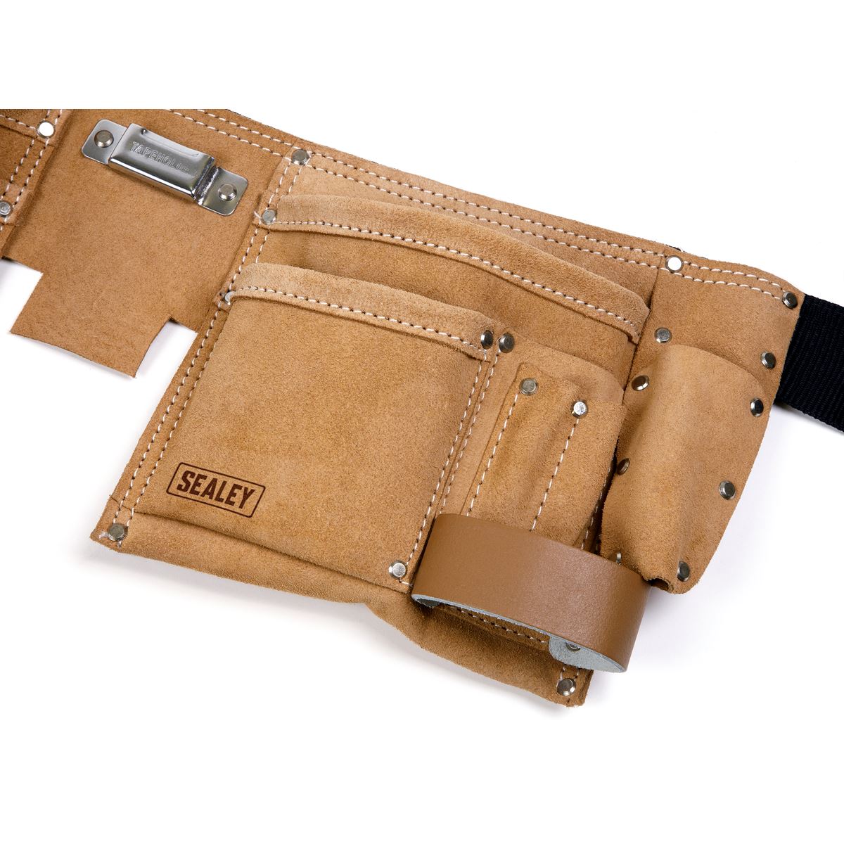 Sealey STBL01 Double Pouch Leather Tool Belt Sealey