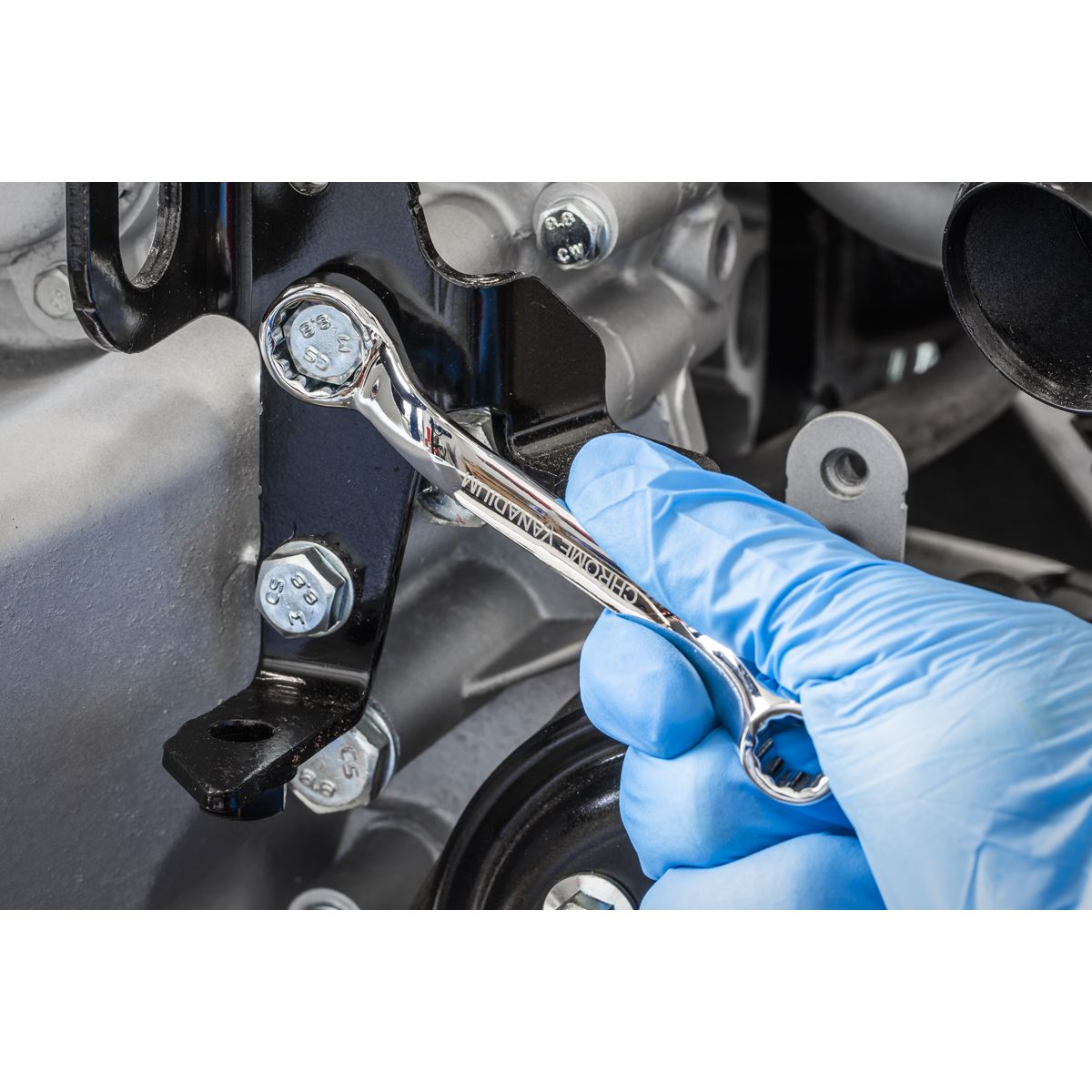 Sealey AK63221 Double End Ring Spanner Offset Stubby 10 x 13mm Sealey