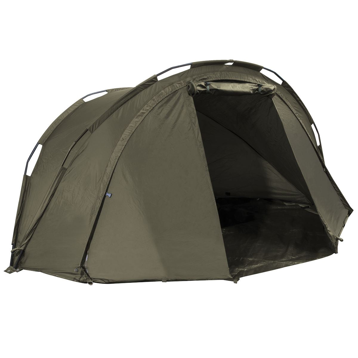 Dellonda DL76 Fishing Bivvy Carp Tent Lightweight 2-Man Waterproof & UV Protection Quick Assembly Pre-Threaded Poles with Ground Sheet & Heavy Duty Ground Pegs Dellonda