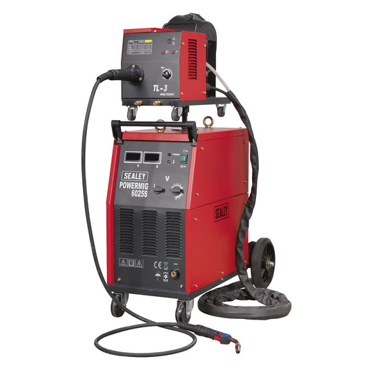 Sealey POWERMIG6025S Professional MIG Welder 250A 415V 3ph with Binzel® Euro Torch & Portable Wire Drive Sealey
