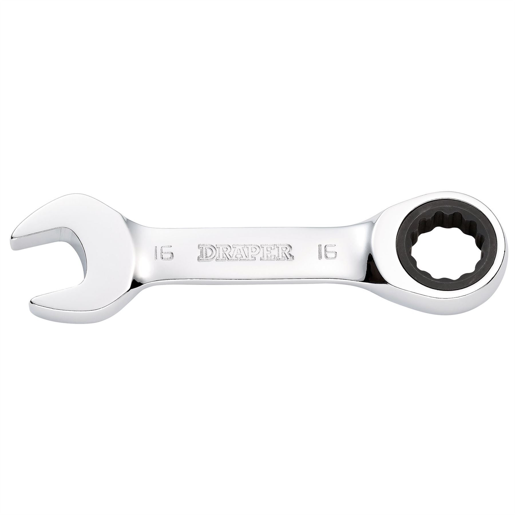 Draper 27911 HI-TORQ® Metric Stubby Ratchet Combination Spanner 16mm Draper