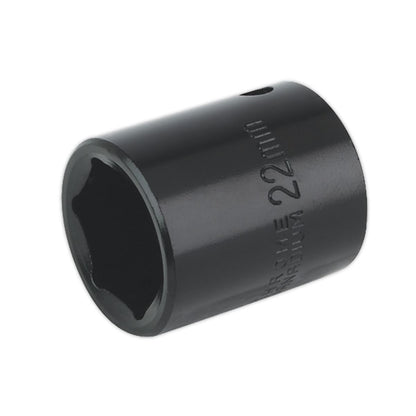 Sealey IS1222 Impact Socket 22mm 1/2"Sq Drive Sealey