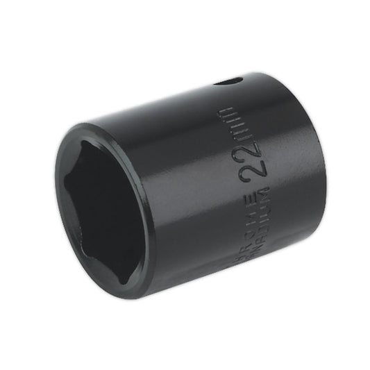 Sealey IS1222 Impact Socket 22mm 1/2"Sq Drive Sealey