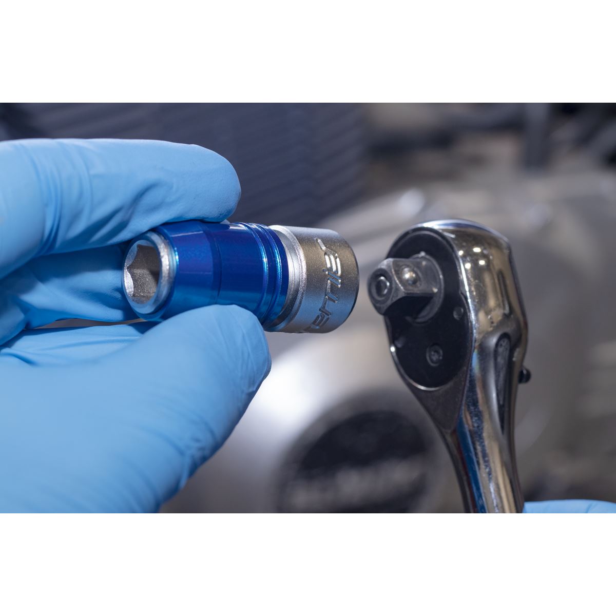 Sealey AK2738 Quick Release Bit Adaptor 10mm 3/8"Sq Drive Sealey