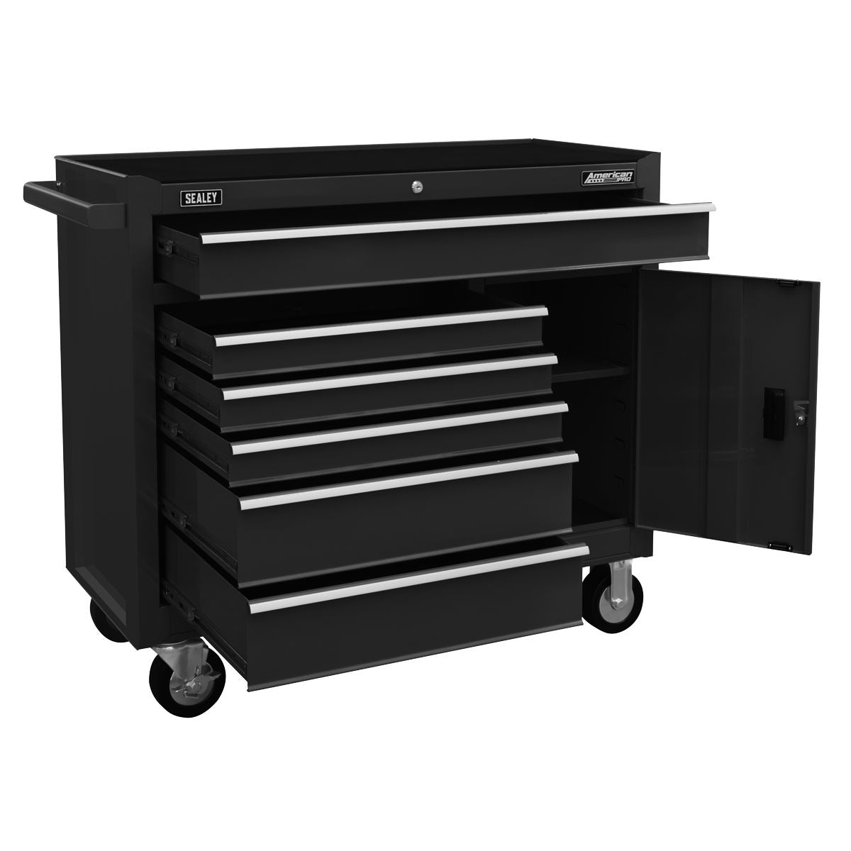 Sealey AP4106B Rollcab 6 Drawer with Ball Bearing Slides - Black Sealey