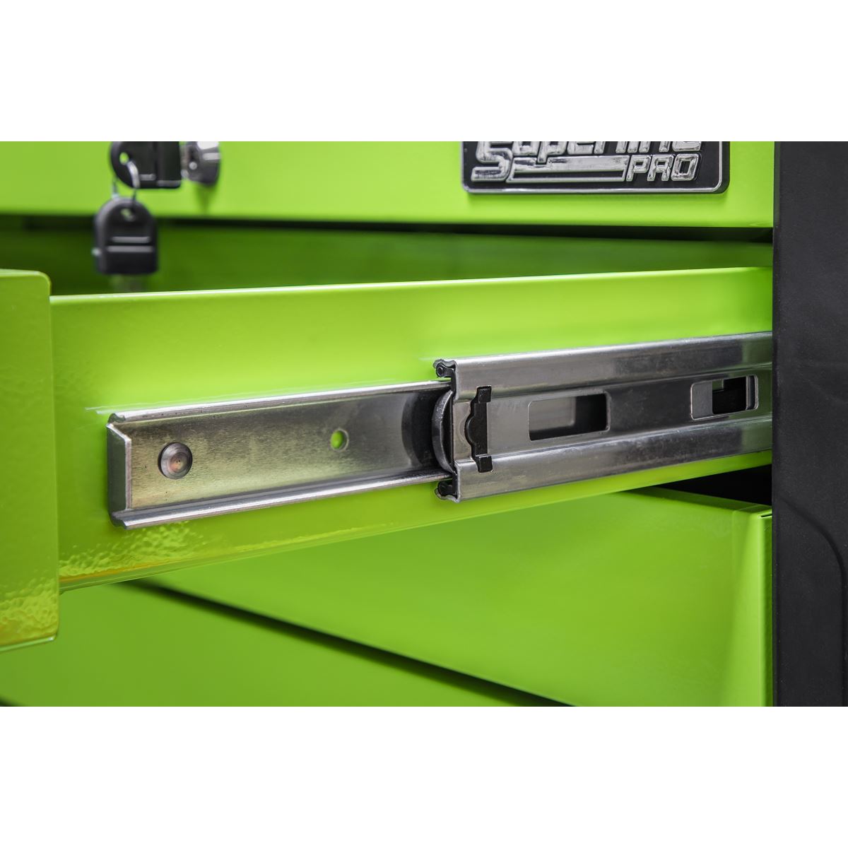 Sealey APPD4G 4 Drawer Push-to-Open Topchest with Ball-Bearing Slides - Green Sealey