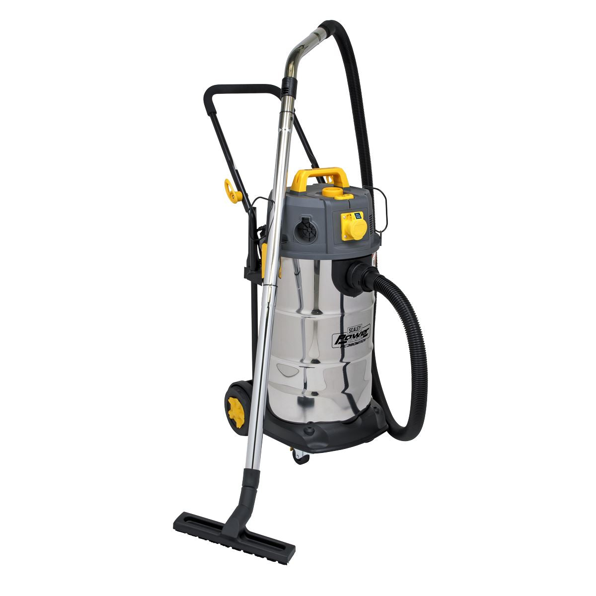 Sealey PC380M110V Vacuum Cleaner Industrial Dust-Free Wet/Dry 38L 1100W/110V Stainless Steel Drum M Class Filtration Sealey