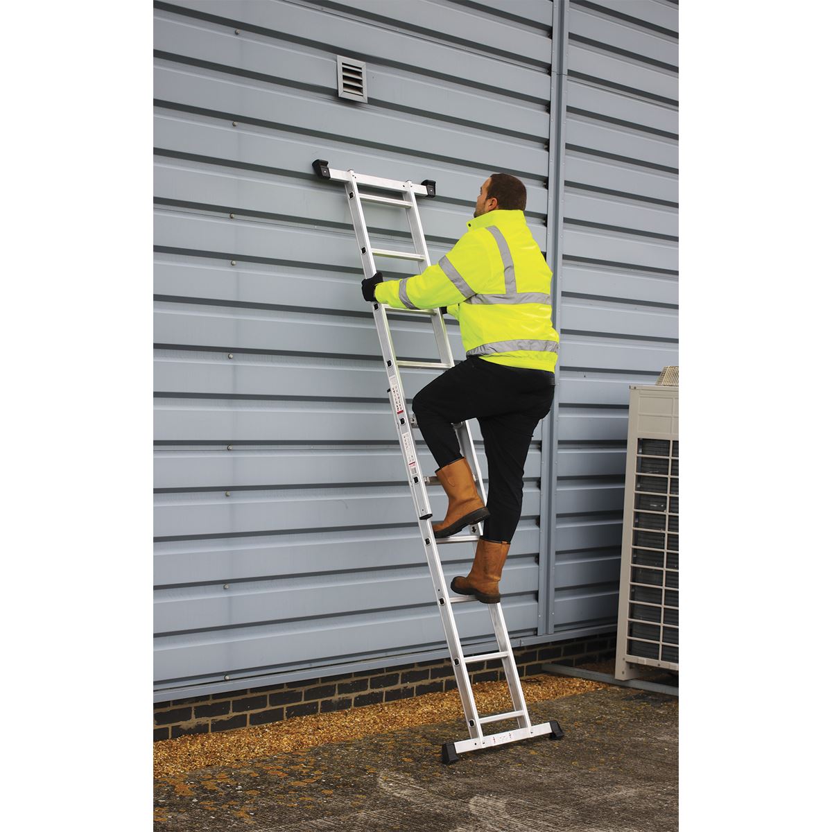 Sealey ASCL2 Aluminium Scaffold Ladder 4-Way EN 131 Sealey