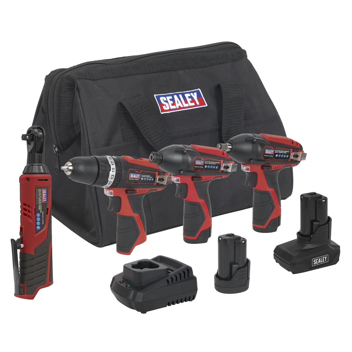 Sealey CP1200COMBO 4 x 12V SV12 Series Cordless Power Tool Combo Kit Sealey