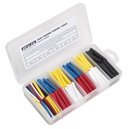Sealey HST50MC Heat Shrink Tubing Assortment 190pc 50mm Mixed Colours Sealey