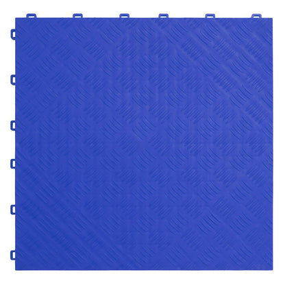 Sealey FT3BL Polypropylene Floor Tile 400 x 400mm - Blue Treadplate - Pack of 9 Sealey