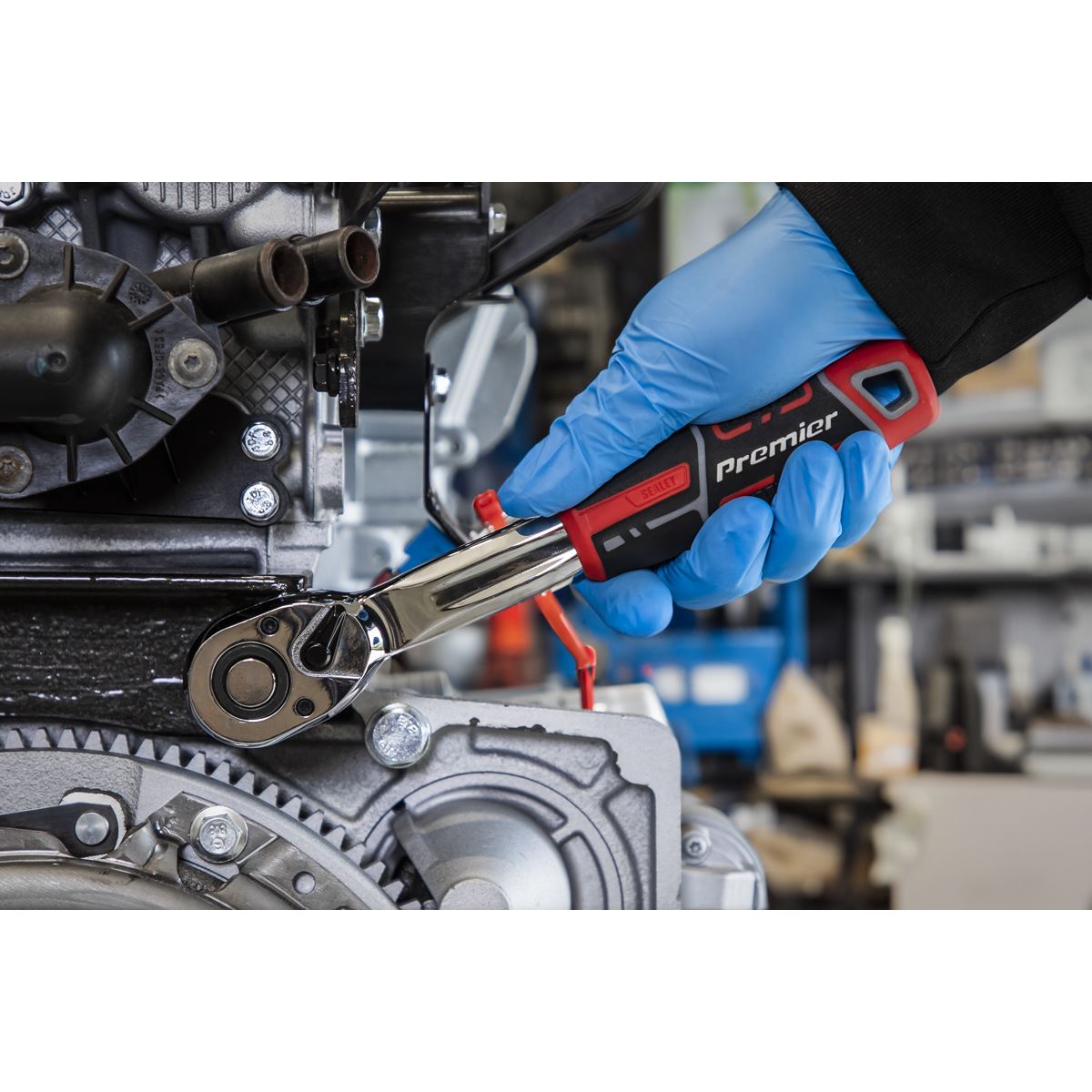 Sealey AK8939 Ratchet Wrench 1/2"Sq Drive Offset Pear-Head with Flip Reverse Sealey