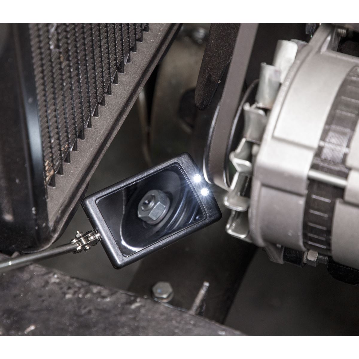 Siegen S0948 Telescopic Inspection Mirror 52 x 83mm with 2 LEDs Siegen