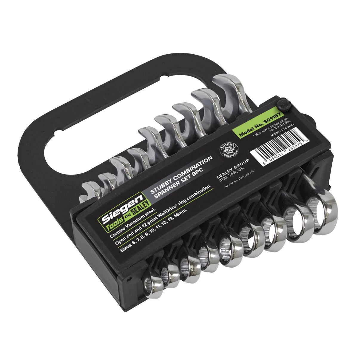 Siegen S01157 Stubby Combination Spanner Set 9pc - Metric Siegen