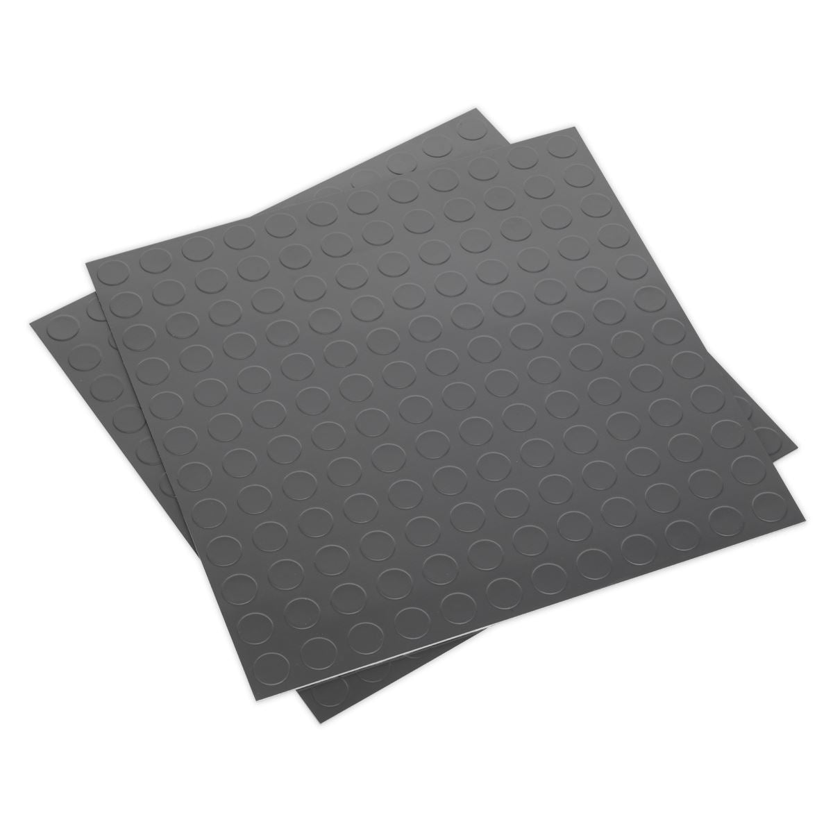Sealey FT2S Vinyl Floor Tile with Peel & Stick Backing - Silver Coin Pack of 16 Sealey