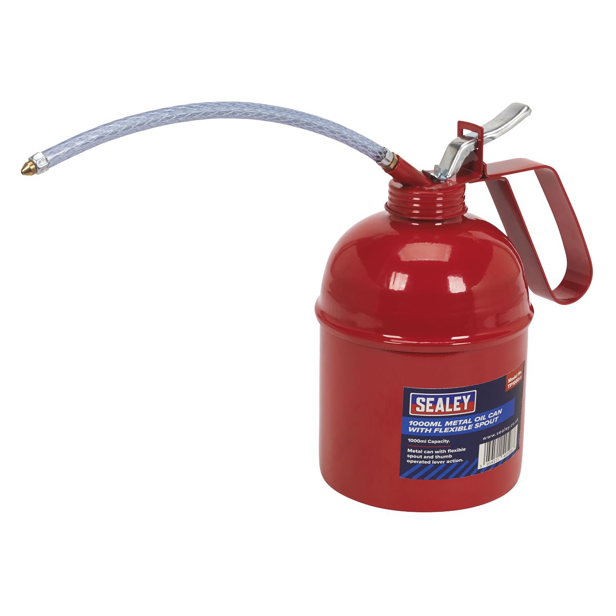 Sealey TP1000 Metal Oil Can Flexible Spout 1000ml Sealey