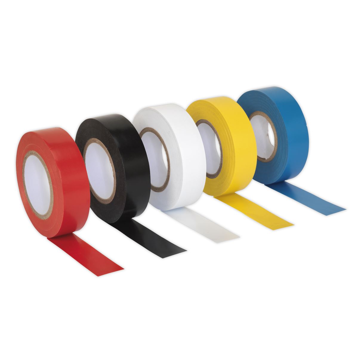 Sealey ITMIX10 PVC Insulating Tape 19mm x 20m Mixed Colours Pack of 10 Sealey