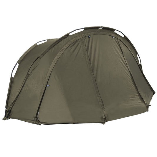 Dellonda DL76 Fishing Bivvy Carp Tent Lightweight 2-Man Waterproof & UV Protection Quick Assembly Pre-Threaded Poles with Ground Sheet & Heavy Duty Ground Pegs Dellonda