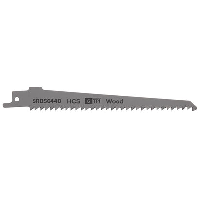 Sealey SRBS644D Reciprocating Saw Blade Clean Wood 150mm 6tpi - Pack of 5 Sealey