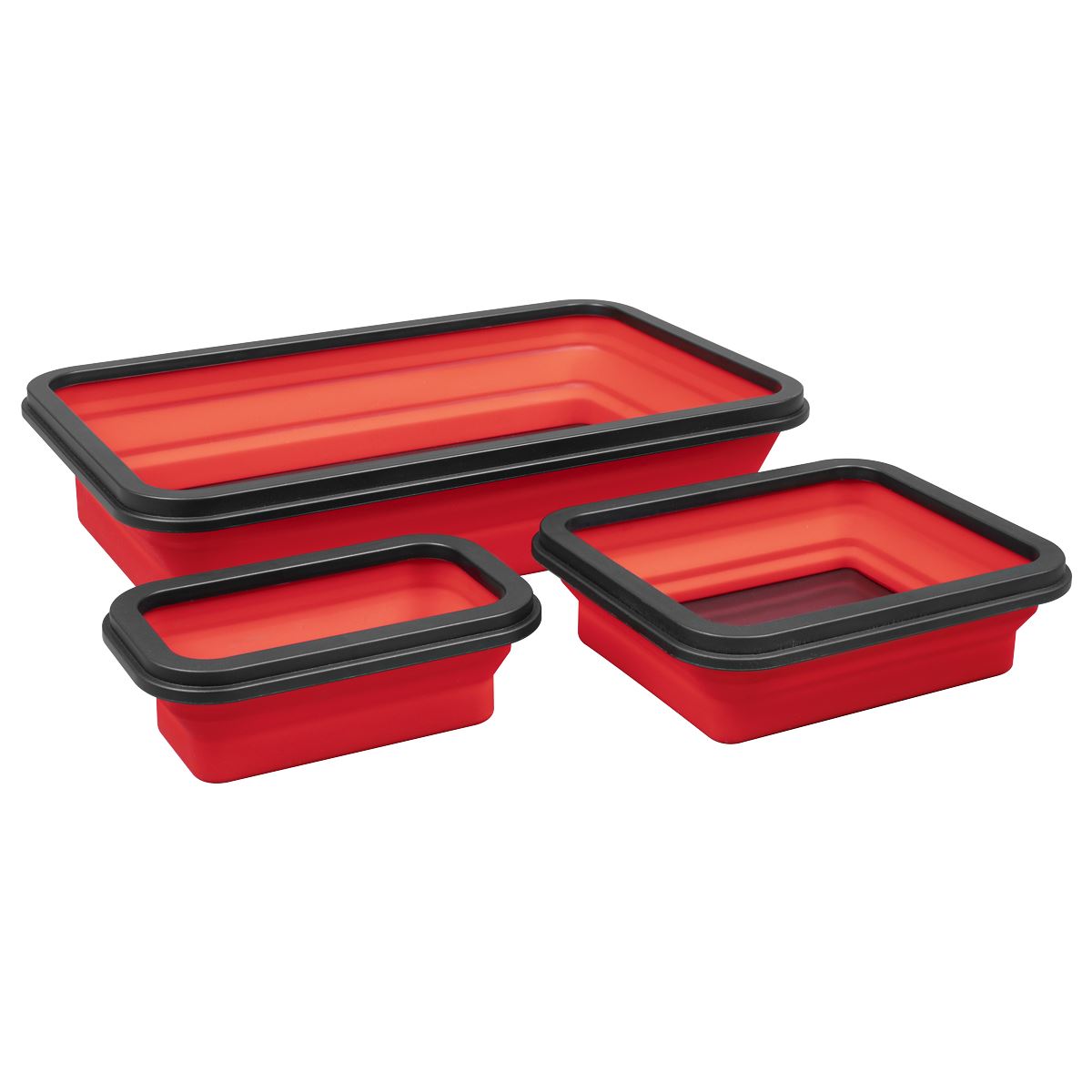 Sealey APCMTS Parts Tray Collapsible Magnetic - Set of 3 Sealey