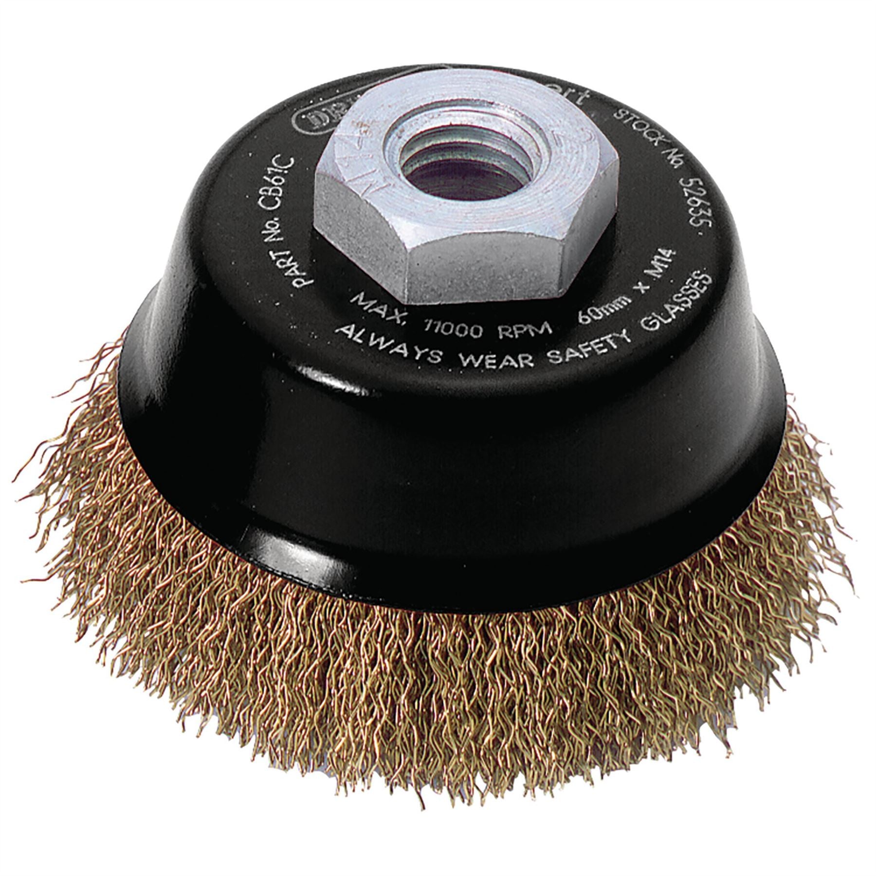 Draper 52635 Expert Brassed Steel Crimped Wire Cup Brush 60mm M14 Draper