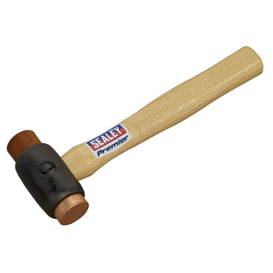 Sealey CRF15 Copper/Rawhide Faced Hammer 1.5lb Hickory Shaft Sealey