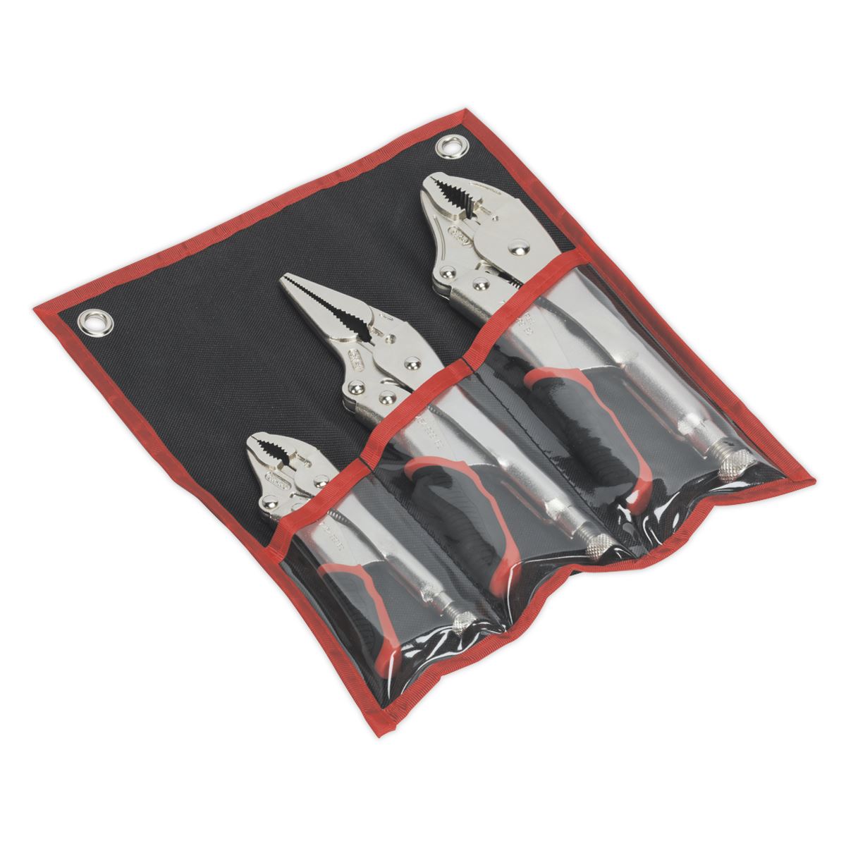 Sealey AK6863 Locking Pliers Set 3pc Quick Release Sealey