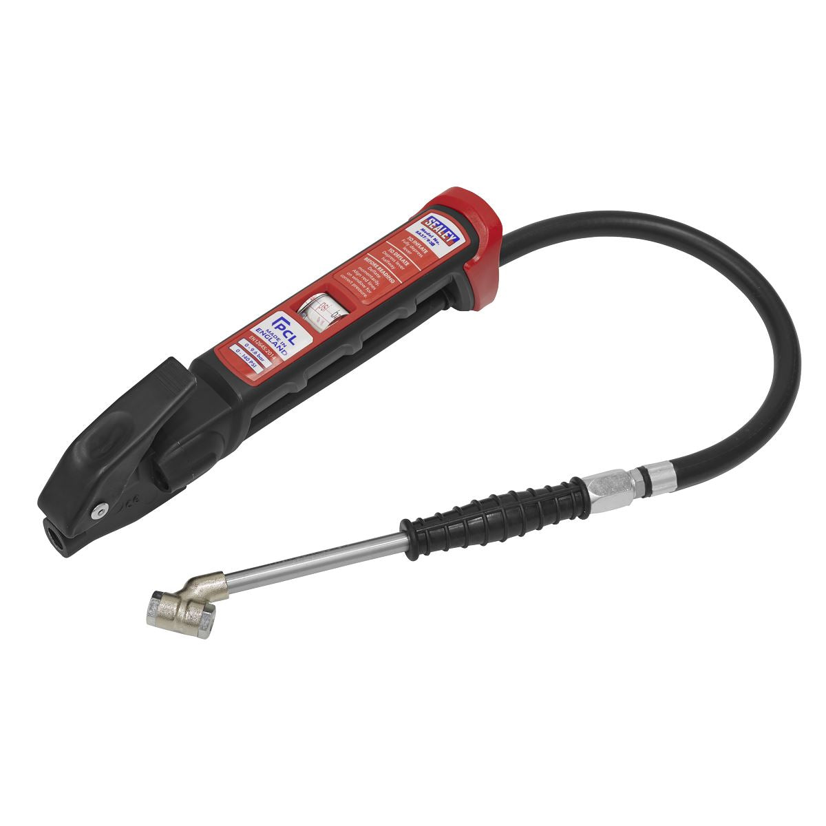 Sealey SA37/93B Anodised Tyre Inflator with Twin Push-On Connector Sealey