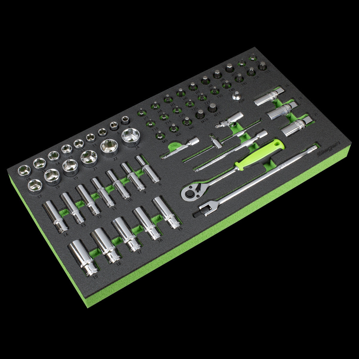 Sealey AP35TBCOMBO Tool Chest & Tools Combination 16 Drawer with Ball-Bearing Slides - Black/Grey Sealey