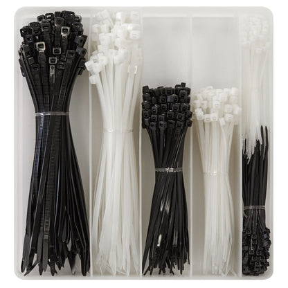 Sealey CT600BW Cable Tie Assortment Black/White Pack of 600 Sealey