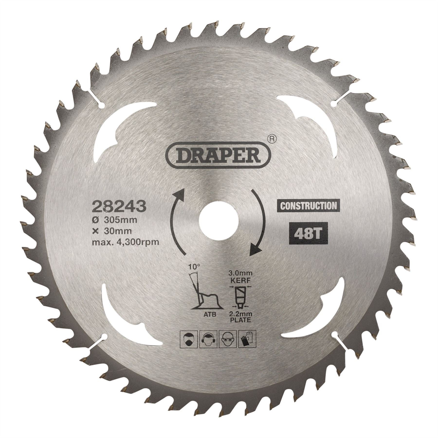 Draper 28243 TCT Construction Circular Saw Blade 305 x 30mm 48T Draper