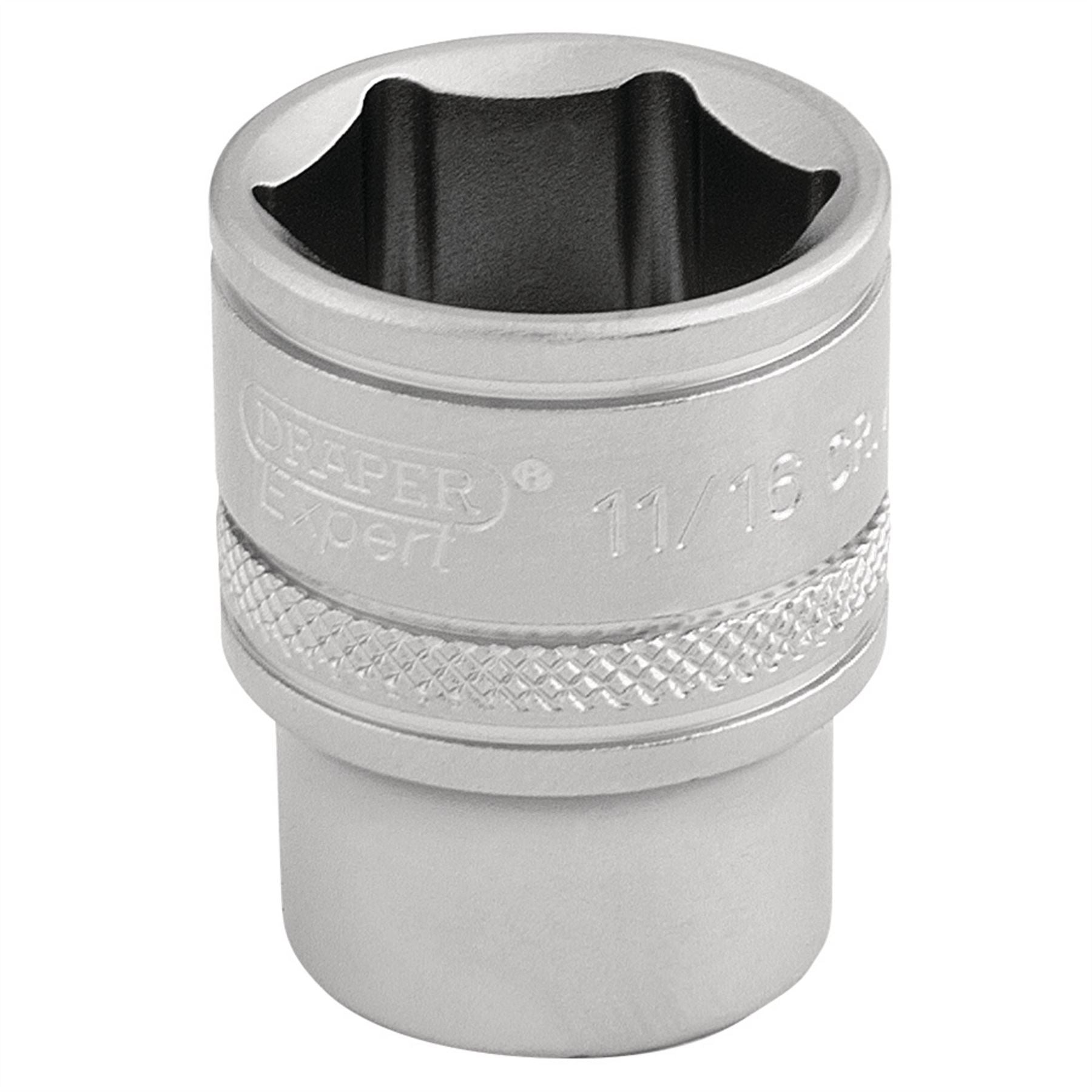 Draper 16573 6 Point Imperial Socket 3/8" Sq. Dr. 11/16" Draper