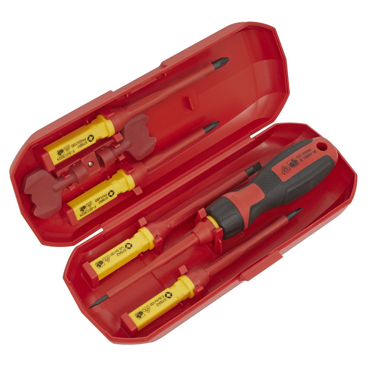 Sealey AK61280 Screwdriver Set Interchangeable 8pc - VDE Approved Sealey