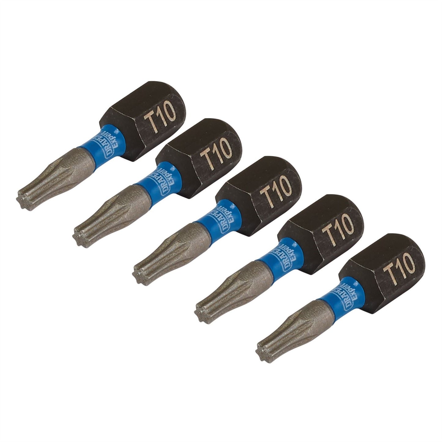 Draper 05491 Expert TX-STAR® Impact Screwdriver Bits T10 x 25mm 1/4" Hex Pack of 5 Draper
