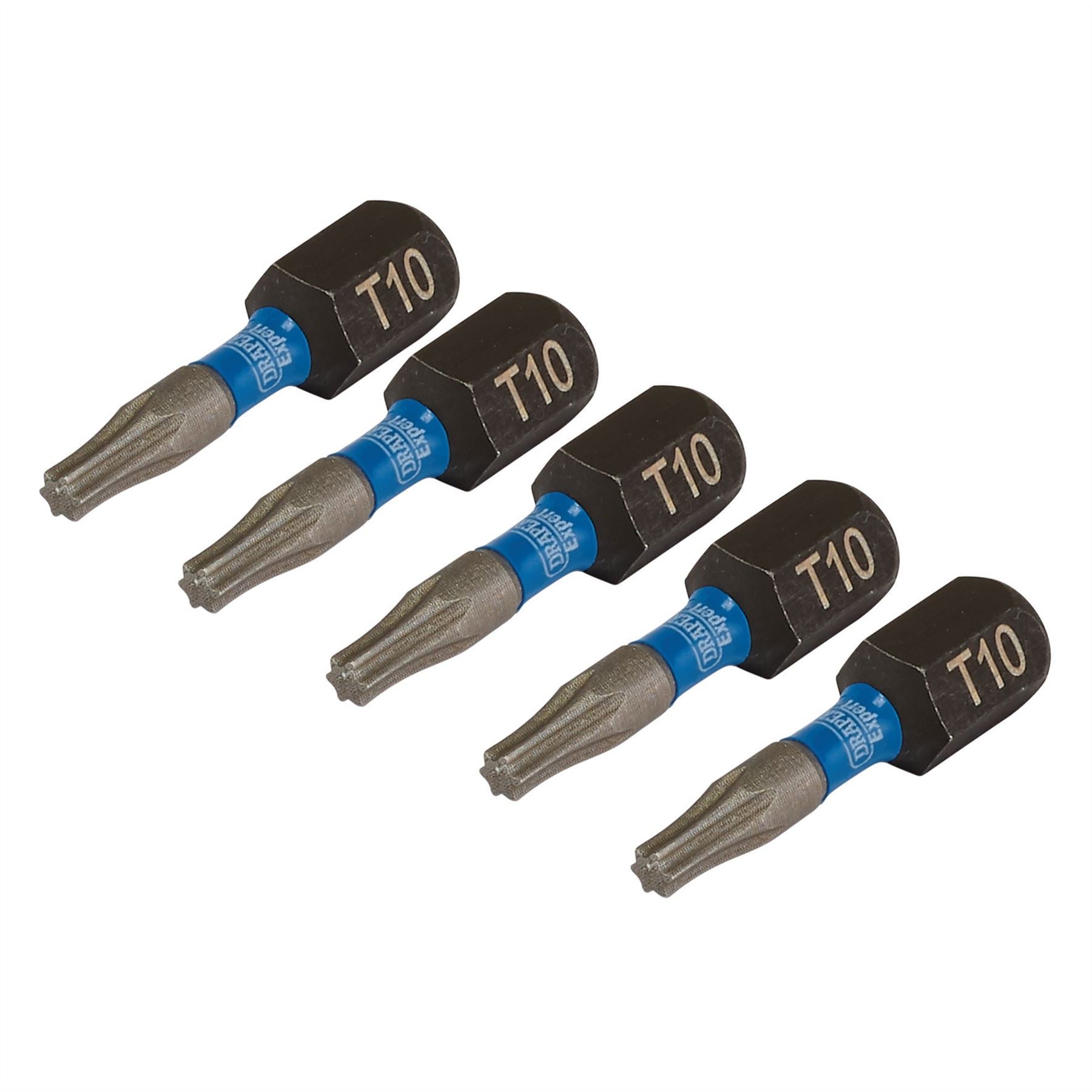 Draper 05491 Expert TX-STAR® Impact Screwdriver Bits T10 x 25mm 1/4" Hex Pack of 5 Draper