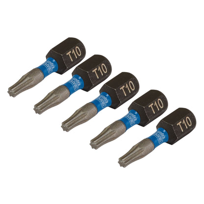Draper 05491 Expert TX-STAR® Impact Screwdriver Bits T10 x 25mm 1/4" Hex Pack of 5 Draper