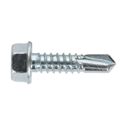 Sealey SDHX6325 Self-Drilling Screw 6.3 x 25mm Hex Head Zinc Pack of 100 Sealey