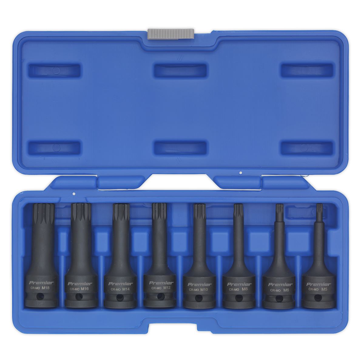 Sealey AK5604 Spline Impact Socket Bit Set 8pc 1/2"Sq Drive Sealey