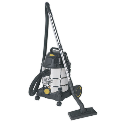 Sealey PC200SD110V Vacuum Cleaner Industrial Wet & Dry 20L 1250W/110V Stainless Drum Sealey