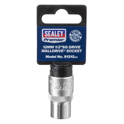 Sealey S1212 WallDrive® Socket 12mm 1/2"Sq Drive Sealey