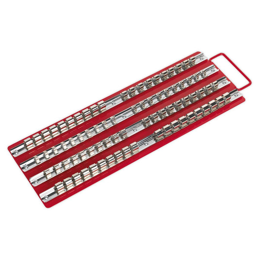 Sealey AK271 Socket Rail Tray Red 1/4" 3/8" & 1/2"Sq Drive Sealey