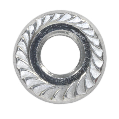 Sealey FN5 Flange Nut Serrated M5 Zinc Pack of 100 Sealey