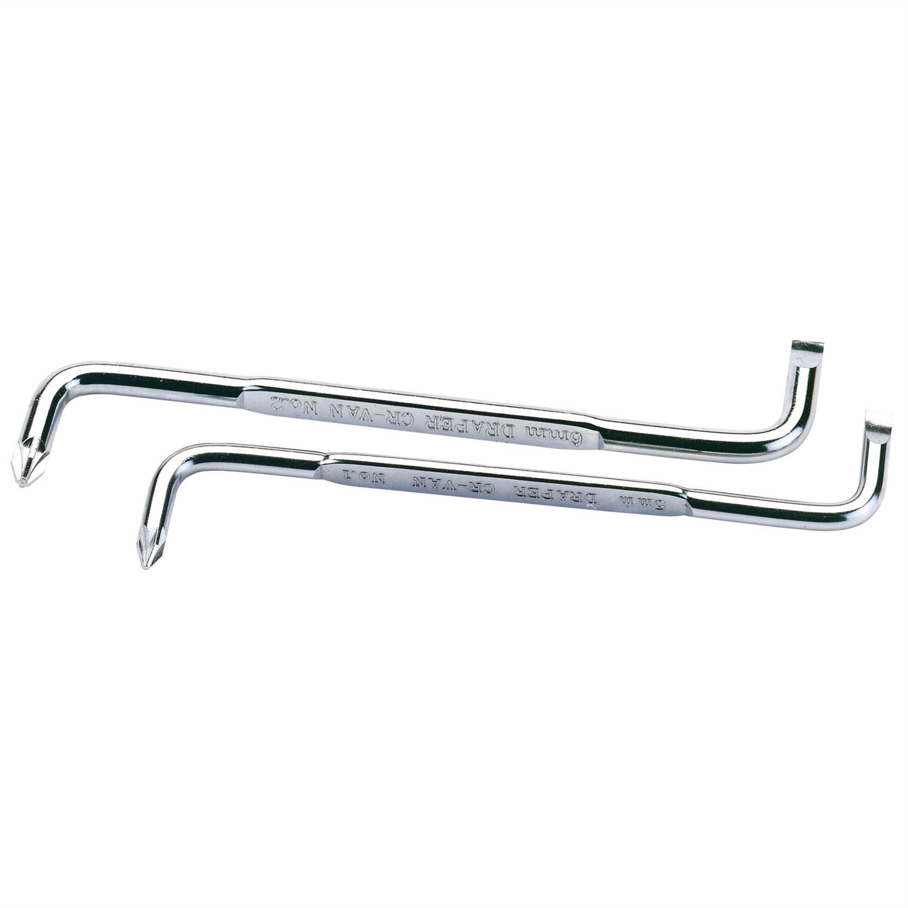 Draper 13948 Plain Slot and PZ Type Angled Screwdriver Set 2 Piece Draper