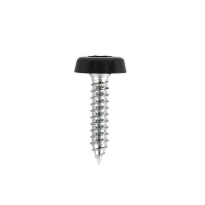 Sealey PTNP7 Numberplate Screw Plastic Enclosed Head 4.8 x 24mm Black Pack of 50 Sealey