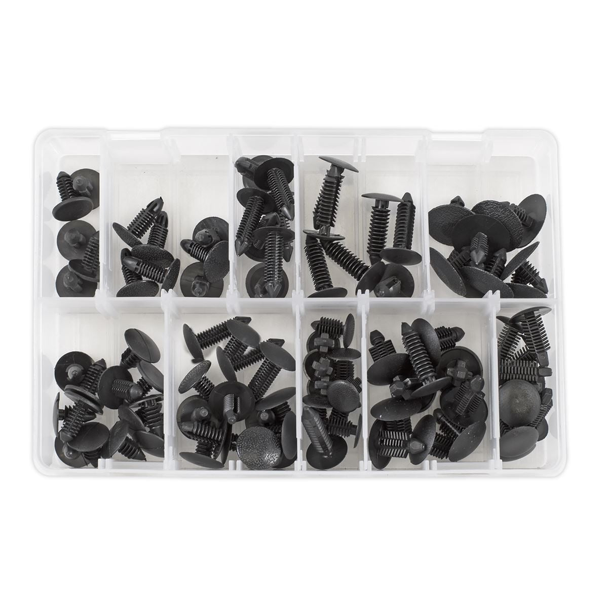 Sealey TCFT100AS Fir Tree Clip Assortment - Pack of 100 Sealey